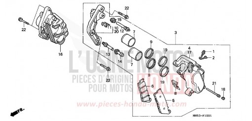 ETRIER DE FREIN AVANT (CBR1000FK) CBR1000FK de 1989